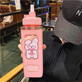 Axyaa Kawaii Shaker Water Bottle with Straw Sticker  ]];