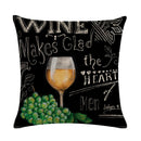 Axyaa Red Wine Bottle Throw Pillow Cover 45X45CM
