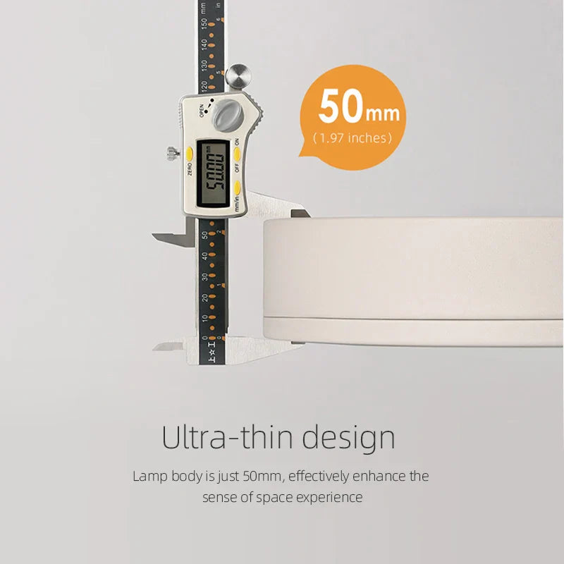 Axyaa Ultra-thin Tempered Glass LED Ceiling Light, 36W Dustproof Lamp for Living Room & Bedroom
