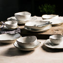 Axya Nordic Ceramics Dinner Set - Irregular Shape, 2-4 Person Tableware, Dishes Plate