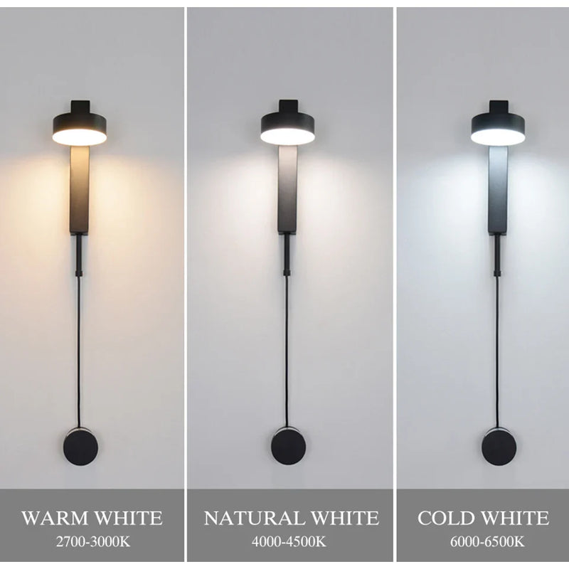 Axxya 9W LED Indoor Wall Sconce Golden Modern Rotation Dimmer Switch Lighting