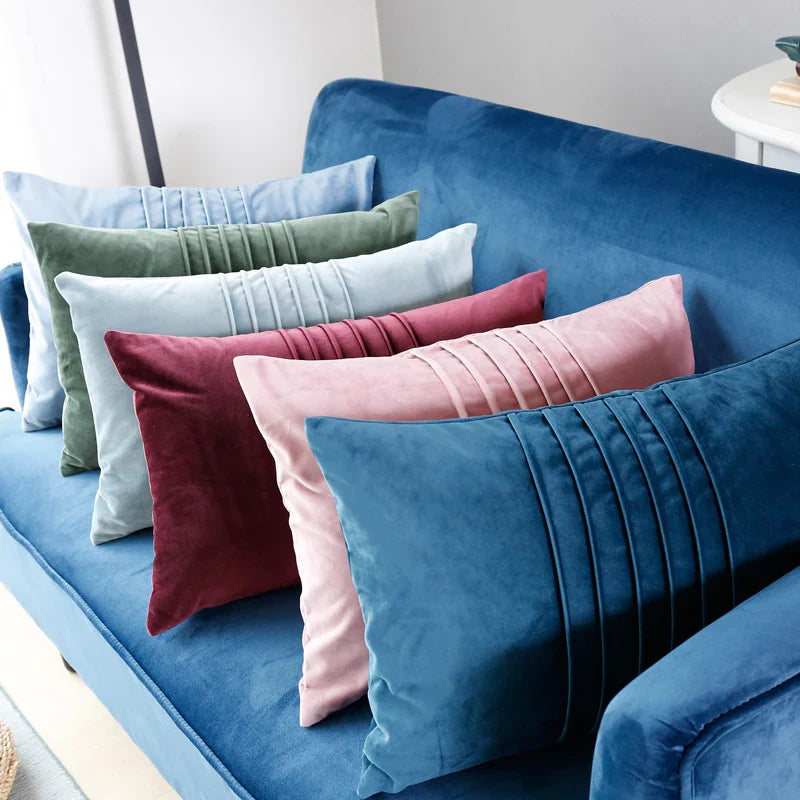 Axyaa Velvet Cushion Cover in Pink Blue Green Purple – 30x50cm