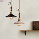 Axyaa White Ceramic Pendant Lights Wooden Copper Bedroom Living Room Nordic Pendant Lamp