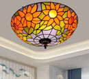 Axyaa Stained Glass Round Ceiling Light for Asile, Bedroom, Kitchen