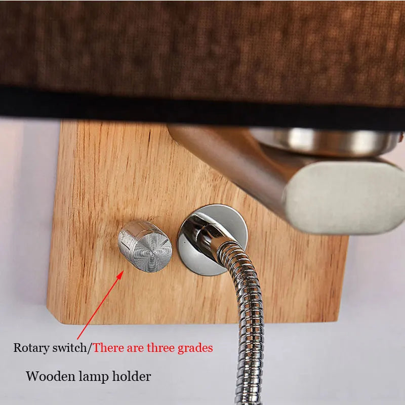 Axyaa Wood Led Wall Lamp Nordic Bedroom Lighting