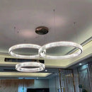 Axyaa Luxury Crystal LED Chandelier - Dimmable Villa Stairs Circle Lighting