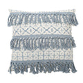 Axyaa Blue Tassel Cushion Cover - Boho Retro Style Home Decor