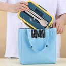 Axyaa Portable Lunch Bento Box with Spoon & Chopsticks - Leakproof Wheat Straw Container