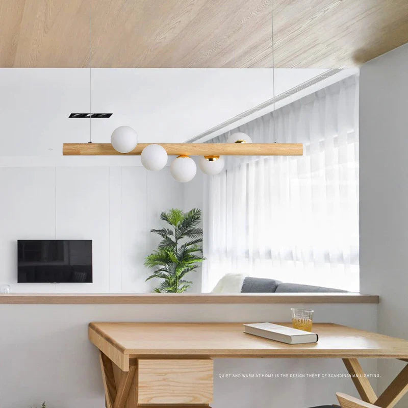 Modern Wood Pendant Light by Axya: Hanging Lamps for Dining Room & Kitchen Island