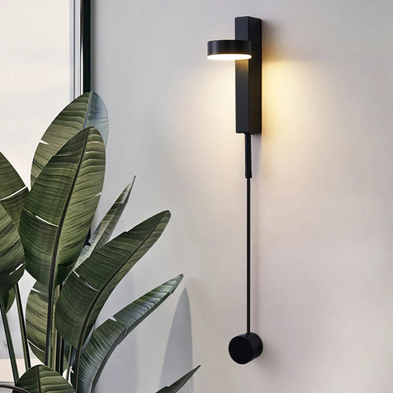 Axxya 9W LED Indoor Wall Sconce Golden Modern Rotation Dimmer Switch Lighting