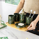 Axya Green Marble 5-Piece Bathroom Set by Axya