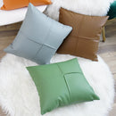Axyaa Faux Leather Cushion Cover 45x45cm Ivory Green Orange Brown Coral for Home Decor
