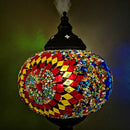 Axyaa Vintage Mosaic Glass Table Lamp Handcrafted Art Deco Bedside Night Light