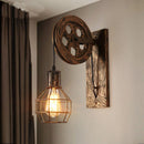 Axyaa Vintage Industrial Wall Sconces Pulley Lamp for Bedroom Mirror - Retro LED Light