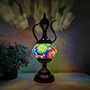 Axyaa Mediterranean Art Deco Turkish Mosaic Table Lamp - Handcrafted Glass Bed Light