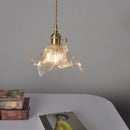 Axyaa Flower Glass LED Pendant Copper Hanging Light Nordic Modern Dining Bedroom Fixtures