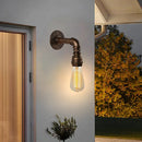 Axyaa Rustic Iron Water Pipe Wall Lamp for Industrial Indoor Lighting