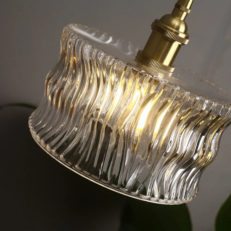 Axyaa Japanese LED Glass Pendant Lamp Modern Hanging Light for Home Decor