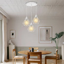 Axyaa White Iron Cage Pendant Lights - Modern Chandelier for Living Room