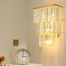 Axyaa Gold Crystal LED Wall Lamp Clear Glass Sconce Elegant Living Room Lighting