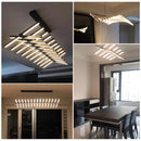 Axyaa LED Chandelier: Modern Art Pendant Lamps for Living Room, Dining Room, Office & Bar