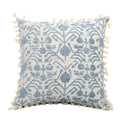 Axyaa Blue Tassel Cushion Cover - Boho Retro Style Home Decor