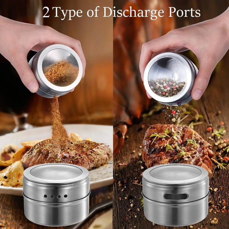 Axya Stainless Steel Spice Jars Set with Stickers
