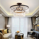Axyaa Crystal Round Ceiling Lamp for Elegant Living Space