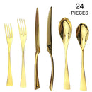 Axyaa Black Stainless Steel Flatware Set, 24 Pieces