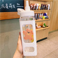 Axyaa Kawaii Shaker Water Bottle with Straw Sticker  ]];