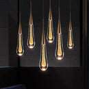 Axyaa Crystal Chandelier: Modern LED Pendant Lighting for Restaurant, Bar, and Staircase.