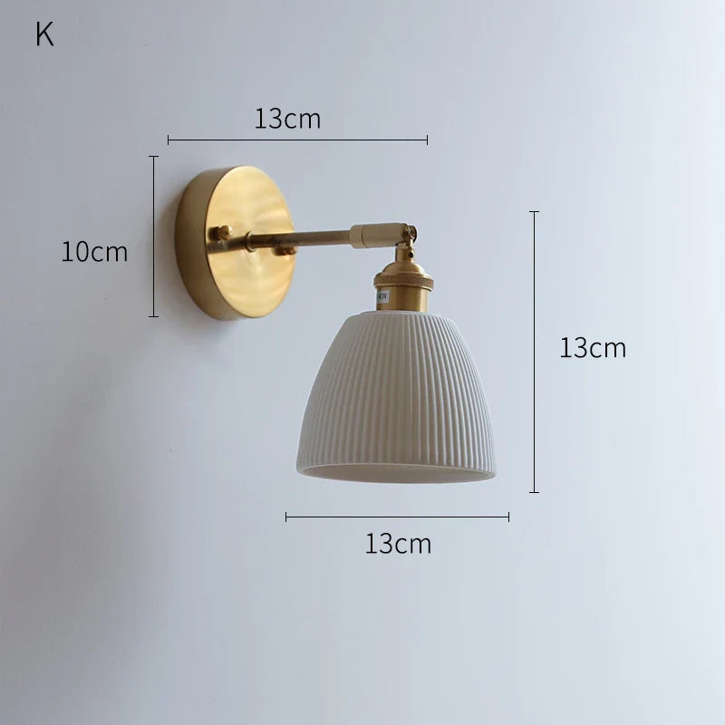 Axyaa Ceramic LED Wall Lamp with Knob Switch for Bedroom, Bathroom, and Stairway