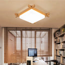 Axyaa Wood Flush Mount Ceiling Light for Living Room Bedroom