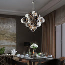 Axyaa Glass Globe LED Chandelier: Nordic Luxury Metal Pendant Lighting