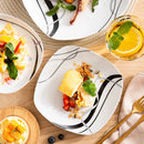 Axyaa 24-Piece Black Ceramic Tableware Set: Bowls, Dessert, Soup, Dinner Plates
