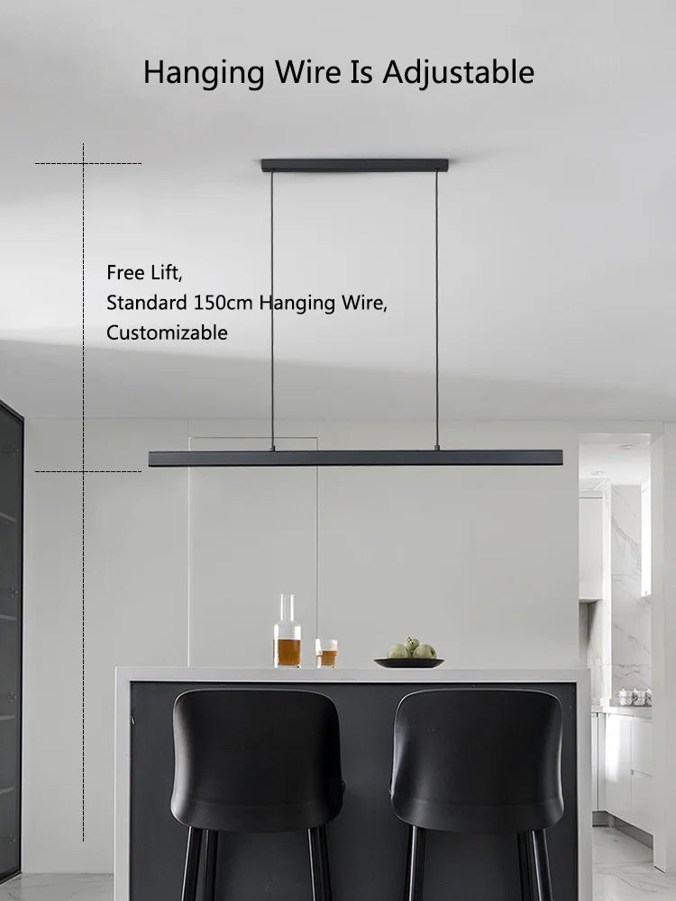 Nordic Modern Chandelier for Dining Room Kitchen Bar Office LED Strip Lamps by Axyaa