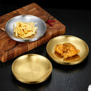 Axyaa Double Layer Stainless Steel Dinner Plates for Stylish Food Storage.