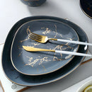 Axyaa Nordic Golden Marbling Ceramic Tableware Set for Dining