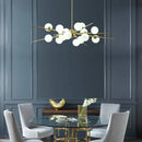 Axyaa Modern LED Glass Ball Chandelier in Gold/Black