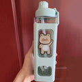 Axyaa Kawaii Shaker Water Bottle with Straw Sticker  ]];