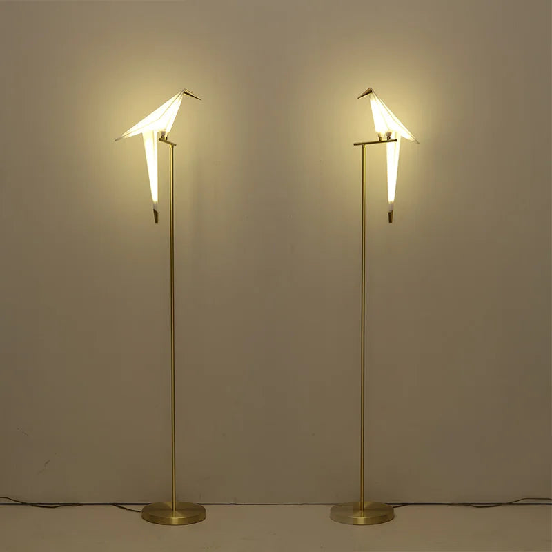Axyaa Origami Thousand Paper Cranes Gold Floor Lamp for Home Decor