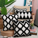 Axyaa Geometric Tufted Cushion Cover, Black and White, Home Decor, 45x45cm, 30x50cm