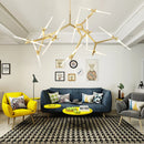 Axyaa Glass Branch Chandelier: Modern Designer Lighting for Home, Hotel & Farmhouse