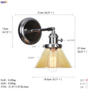 Axyaa Amber Glass Ball Wall Lights Modern LED Wall Lamp