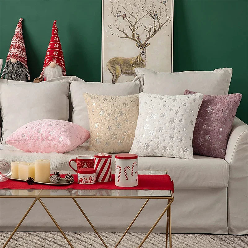 Axyaa Christmas Pillow: 18x18 Nordic Home Decorative Plush Cushion