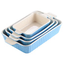 Axyaa 4-Piece Ceramic Handle Baking Dish Set for Oven, Ideal for Lasagne/Pie/Casserole/Tapas