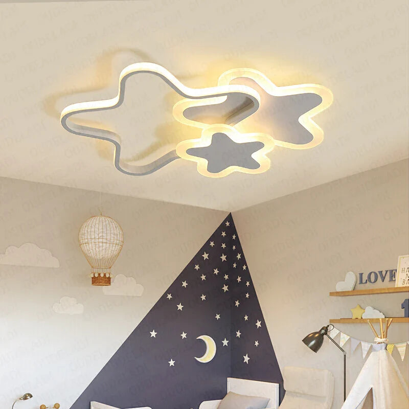 Axya Kids Room LED Ceiling Light Creative White Pink Pentagram Lighting