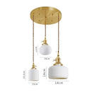 Axyaa Copper Ceramic LED Pendant Light Modern Hanging Lamp for Home Indoor Lighting