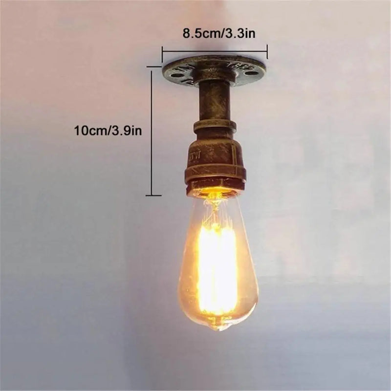Axyaa Rustic Pipe Ceiling Lights: Vintage E27 Loft Industrial Iron Pipe Lamps