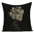 Axyaa Retro Art Woman Abstract Linen Cushion Cover Decorative Throw Pillow